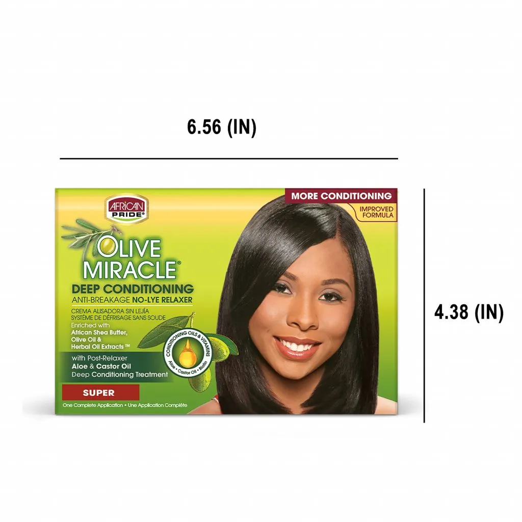 African Pride Olive Miracle Anti Breakage Deep Conditioning No Lye Relaxer Super