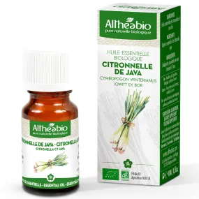 Altheabio Organic Citronella Java Organic Essential Oil | 10 ml | For Aromatherapy or when creating Soaps, Household Cleansers, Bug & Mosquito Sprays…