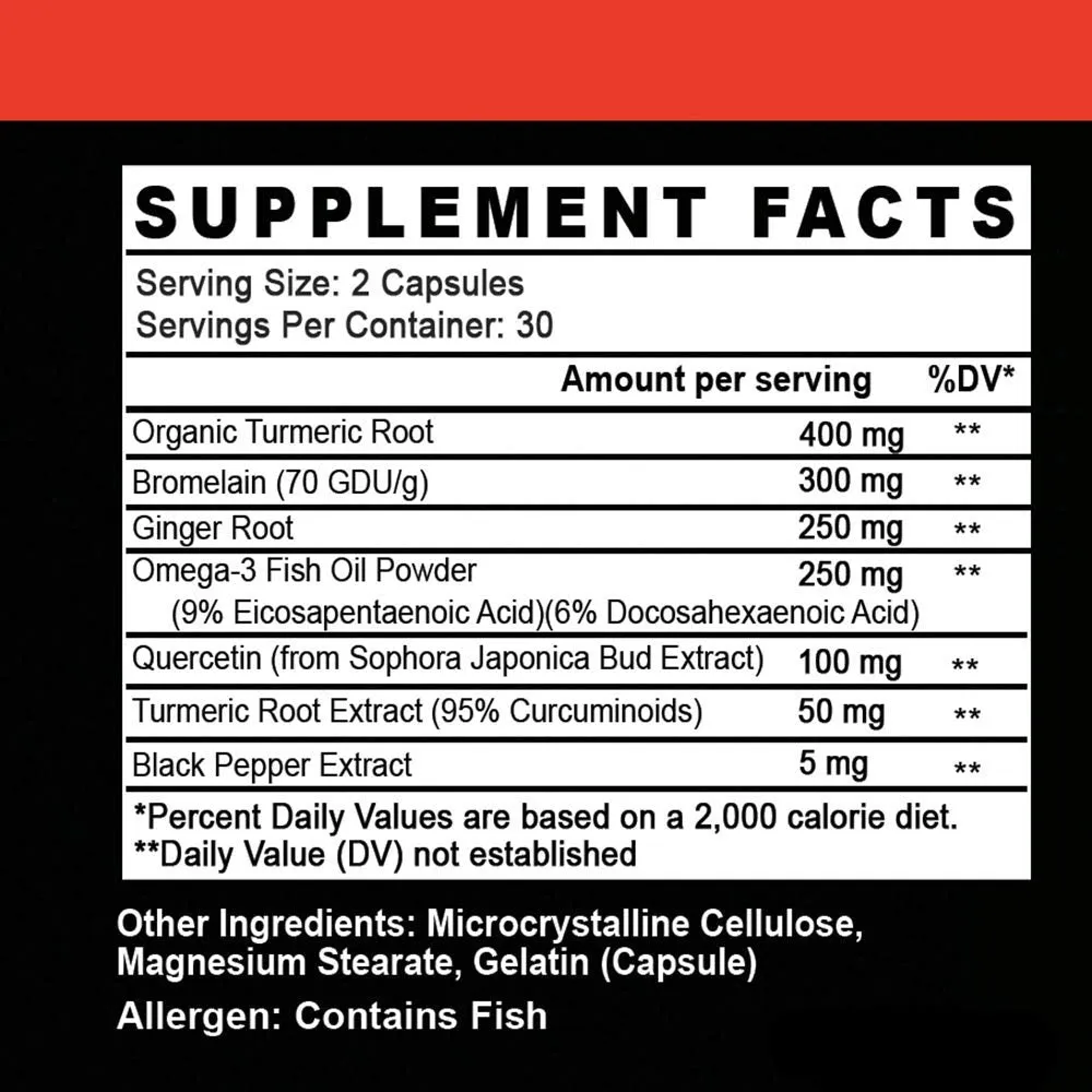 Angry Supplements Turmeric Curcumin & Ginger Maxx, 95% Curcuminoids with Black Pepper, Joint Support, Antioxidant, 1355mg Blend of Non-GMO Ingredients (2-Bottles) 30 Count (Pack of 2)