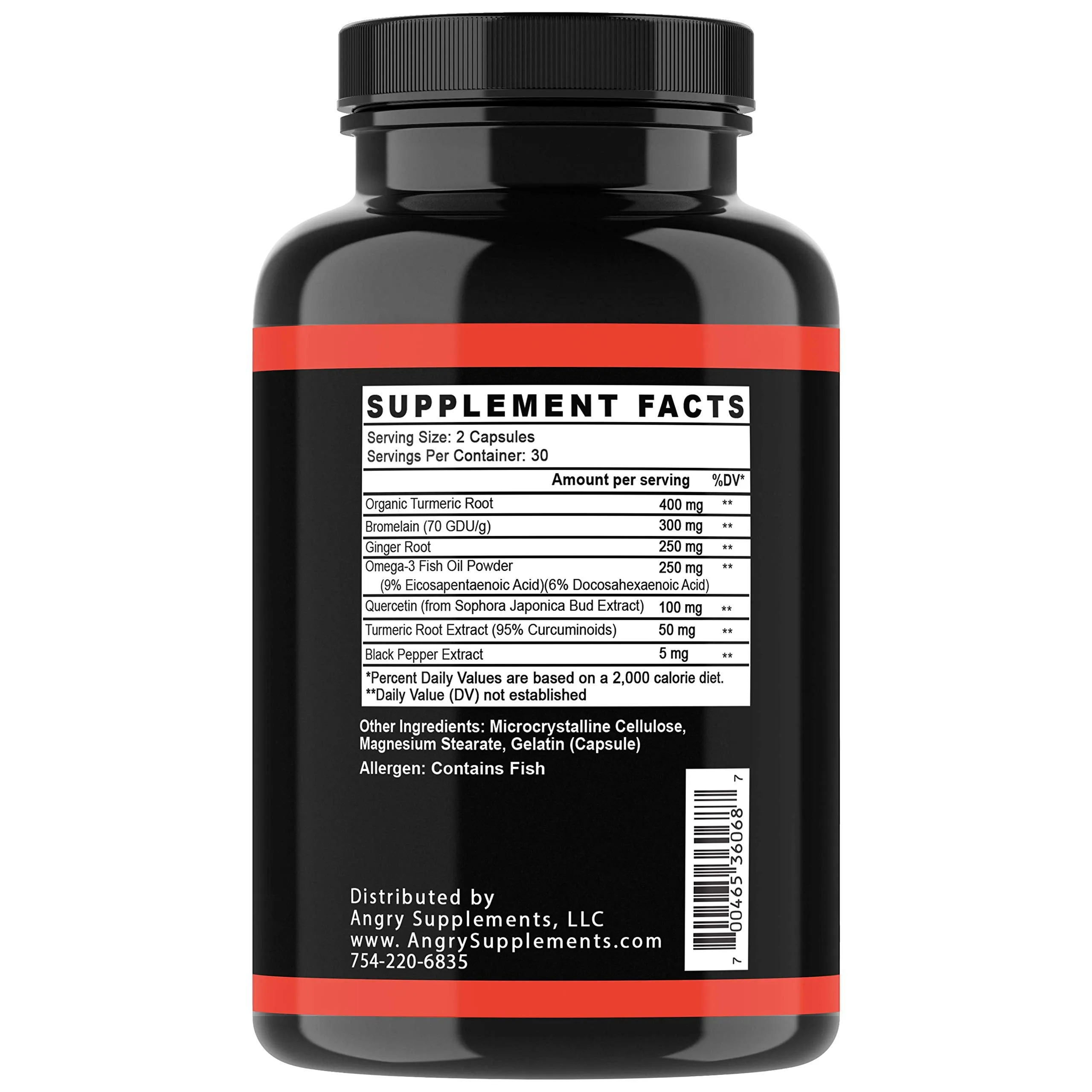 Angry Supplements Turmeric Curcumin & Ginger Maxx, 95% Curcuminoids with Black Pepper, Joint Support, Antioxidant, 1355mg Blend of Non-GMO Ingredients (2-Bottles) 30 Count (Pack of 2)