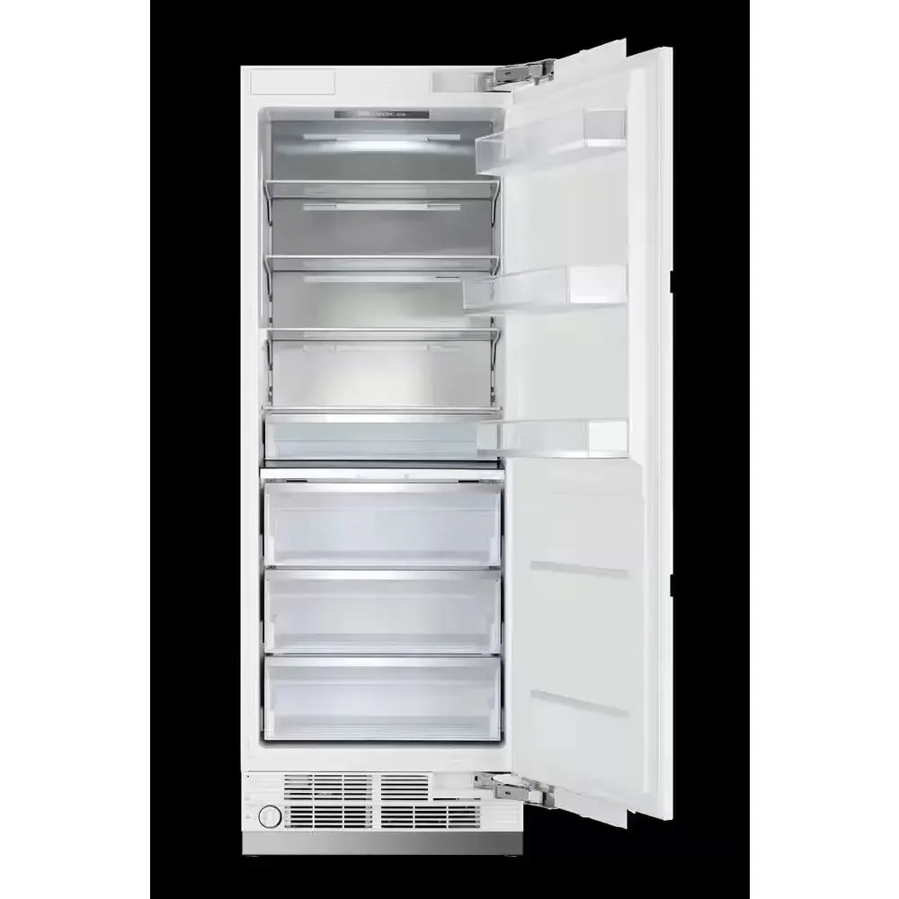 Bold 48 In. 25.2 CF TTL. Counter-Depth Built-In Side-By-Side Refrigerator in White with Chrome Handles