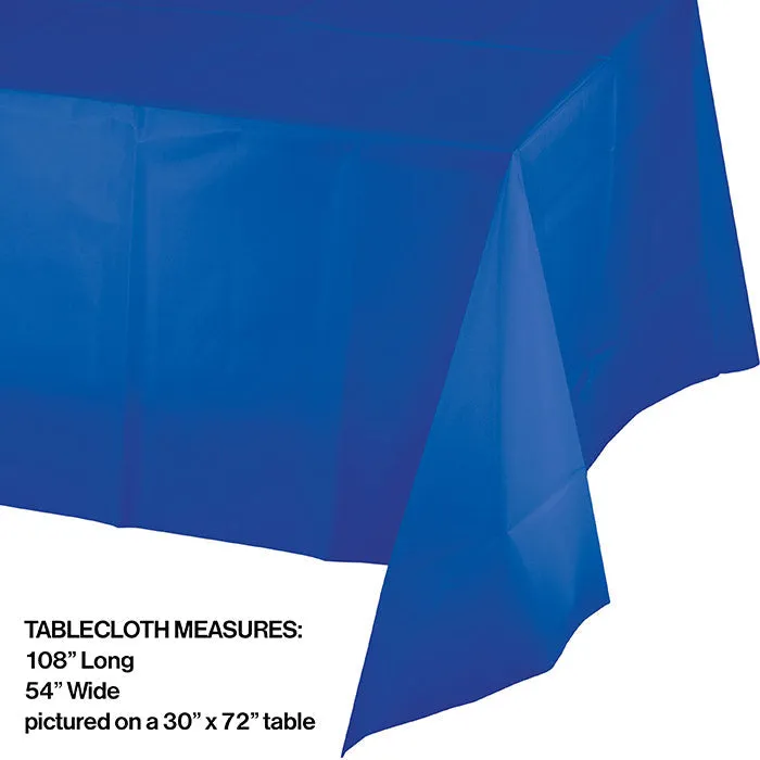 Bulk Cobalt Blue Plastic Table Covers (12 per Case)