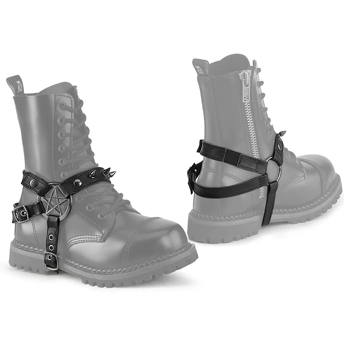 DA-510 Demonia Alternative Fashion Faux Leather Boot Harnesses