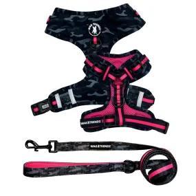 Dog Harness and Leash Set | Camo Chic (SHēk) Pink