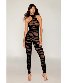 Dreamgirl Asymmetrical Knitted Bodystocking w/Slash Design