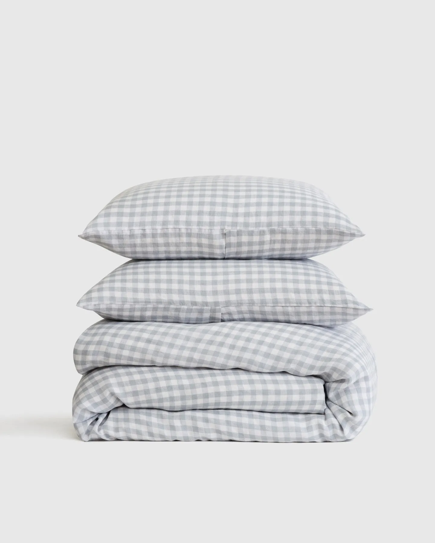 European Linen Gingham Duvet Cover Set
