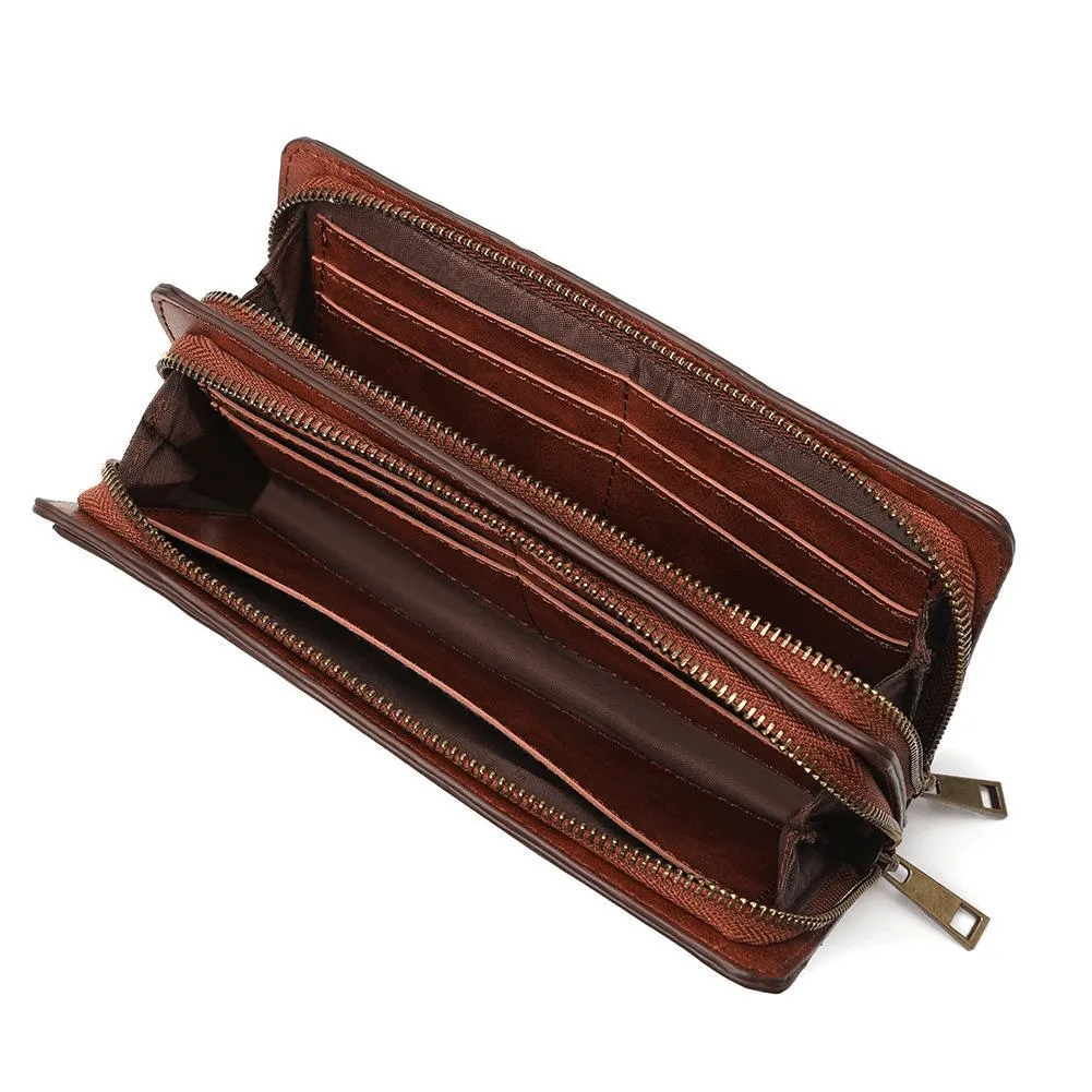Fashion Double Zipper Stitching Bag With Rivets / Punk Hand Purse