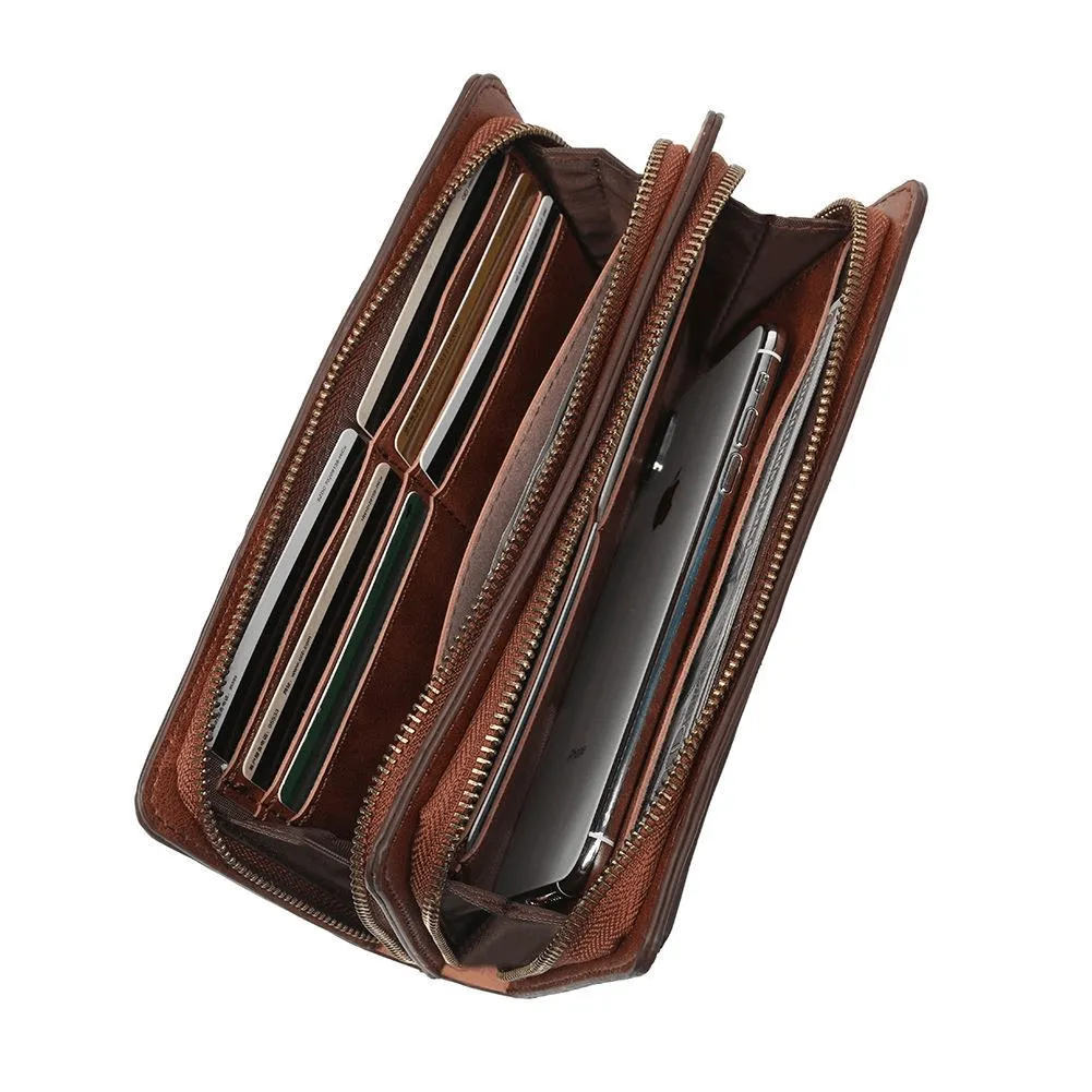 Fashion Double Zipper Stitching Bag With Rivets / Punk Hand Purse