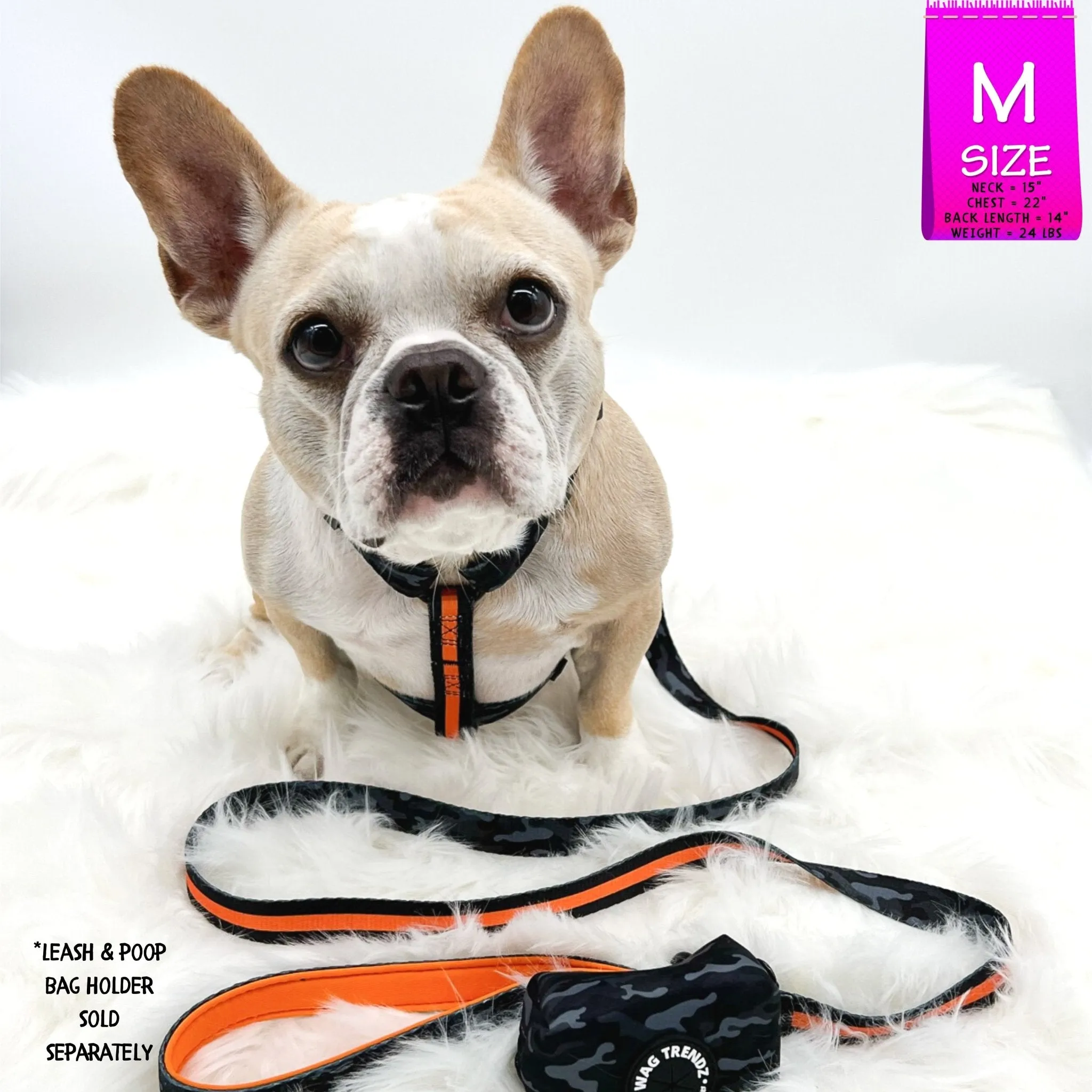 H Dog Harness | Orange Camo Chic (SHēk)