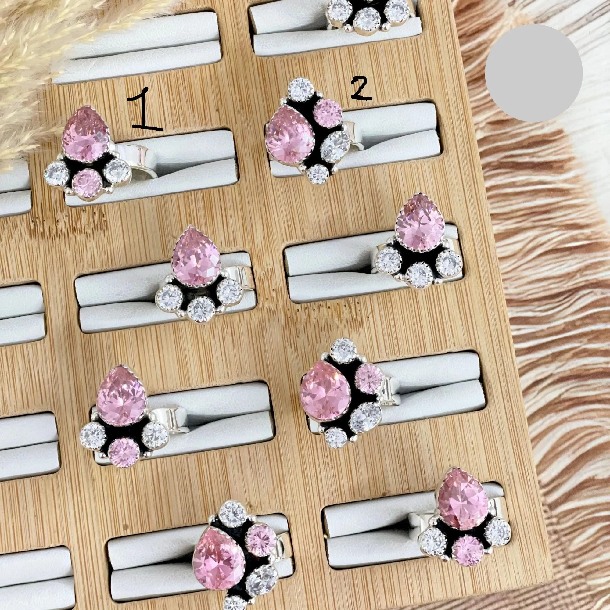 Happy Holidays Crystal Rings
