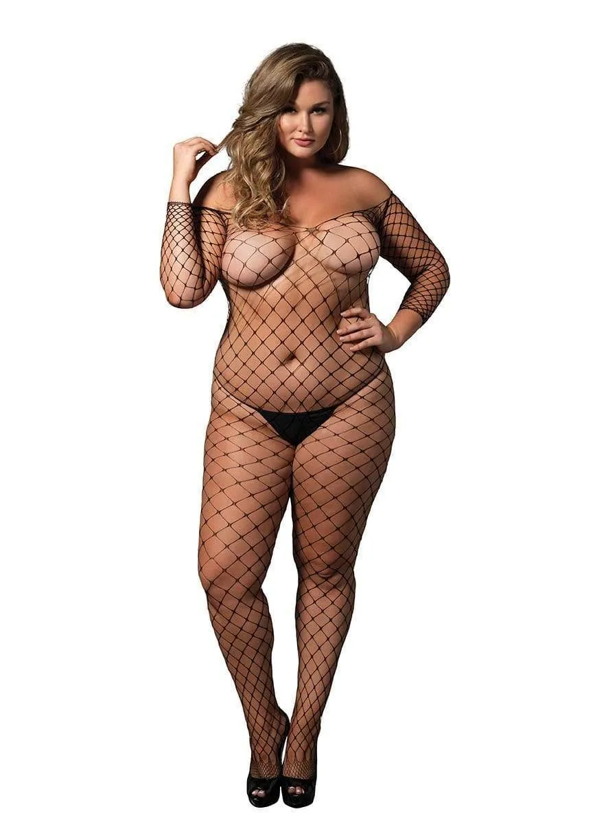 Hot plus size fishnet bodystocking