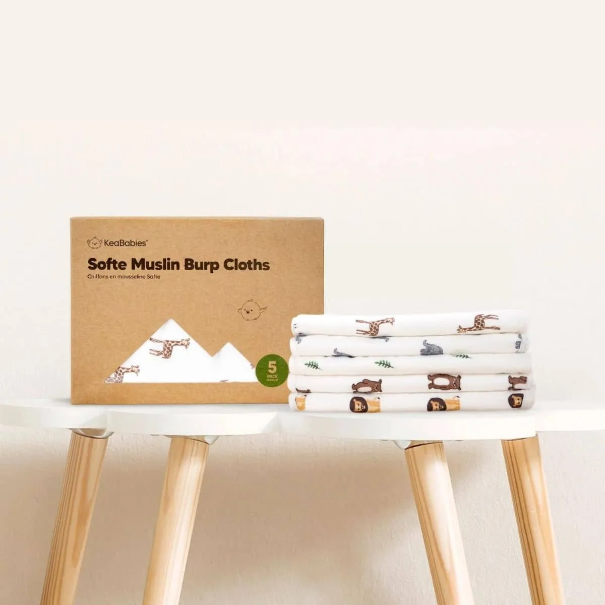 KeaBabies Softe Muslin Burp Cloths - Pets & Paws