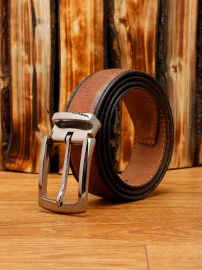 LOUIS STITCH Men's Cigar Brown Italian Raw Leather Belt Premium Hand Padded Casual Belts for Men