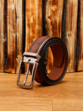 LOUIS STITCH Men's Russet tan Italian Raw Leather Belt Premium Hand Padded Casual Belts for Men