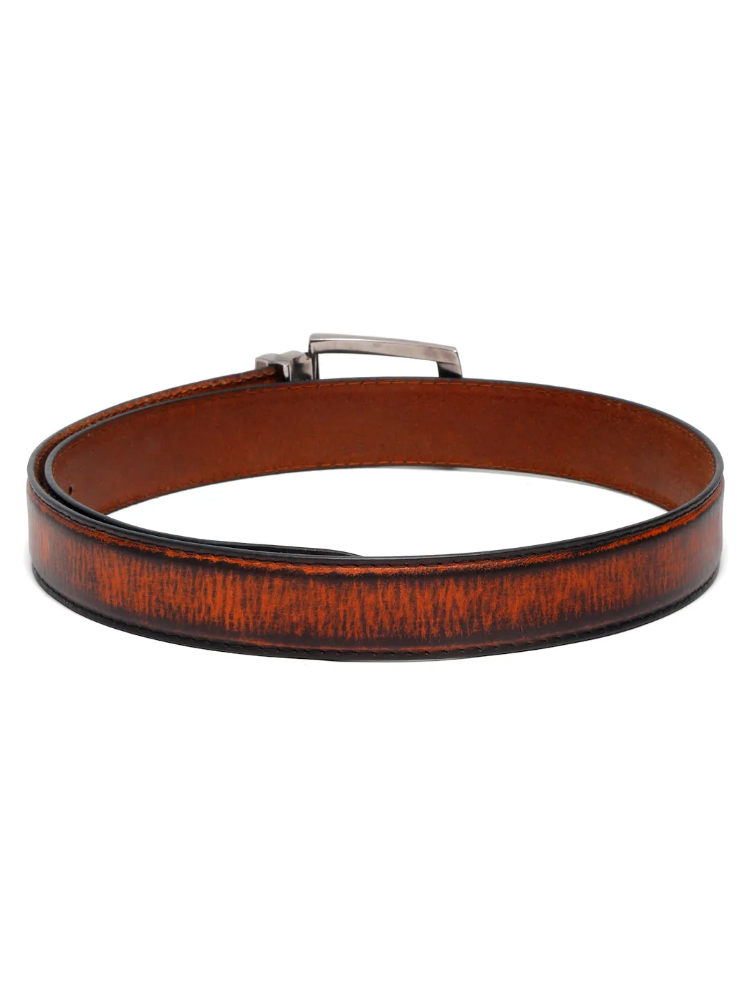 LOUIS STITCH Men's Russet tan Italian Raw Leather Belt Premium Hand Padded Casual Belts for Men
