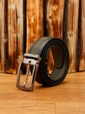 LOUIS STITCH Men's Seaweed Green Italian Raw Leather Belt Premium Hand Padded Casual Belts for Men
