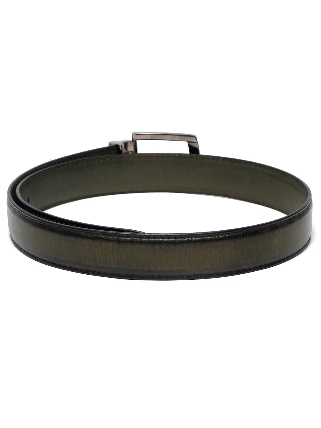 LOUIS STITCH Men's Seaweed Green Italian Raw Leather Belt Premium Hand Padded Casual Belts for Men