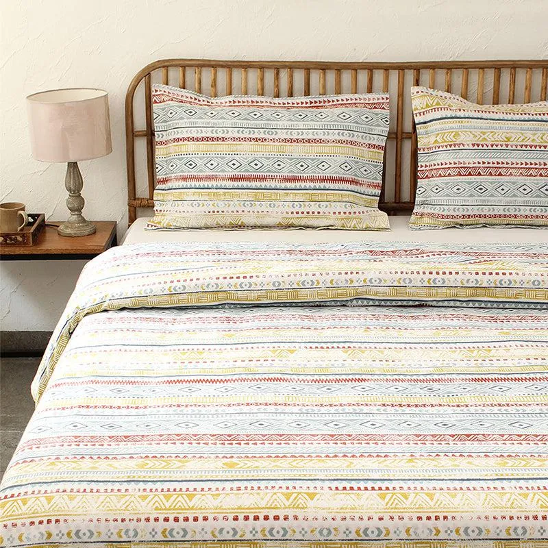 Meghwal Stripe Duvet Cover - Blue