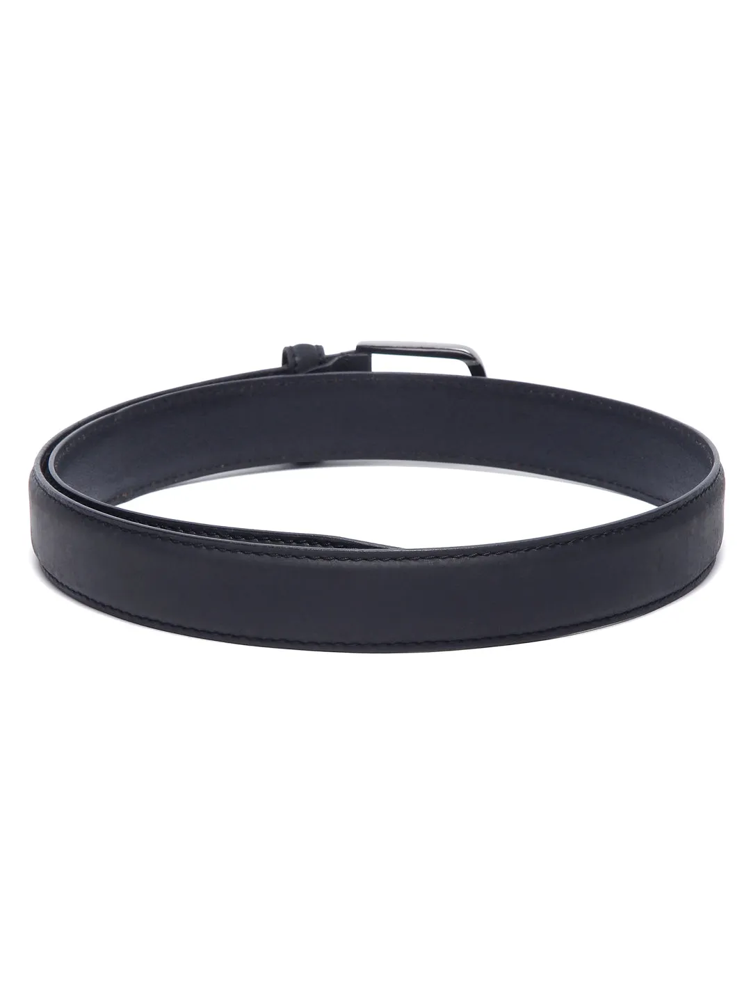 Men's Black Italian Leather Belt Handcrafted With Chrome Buckle