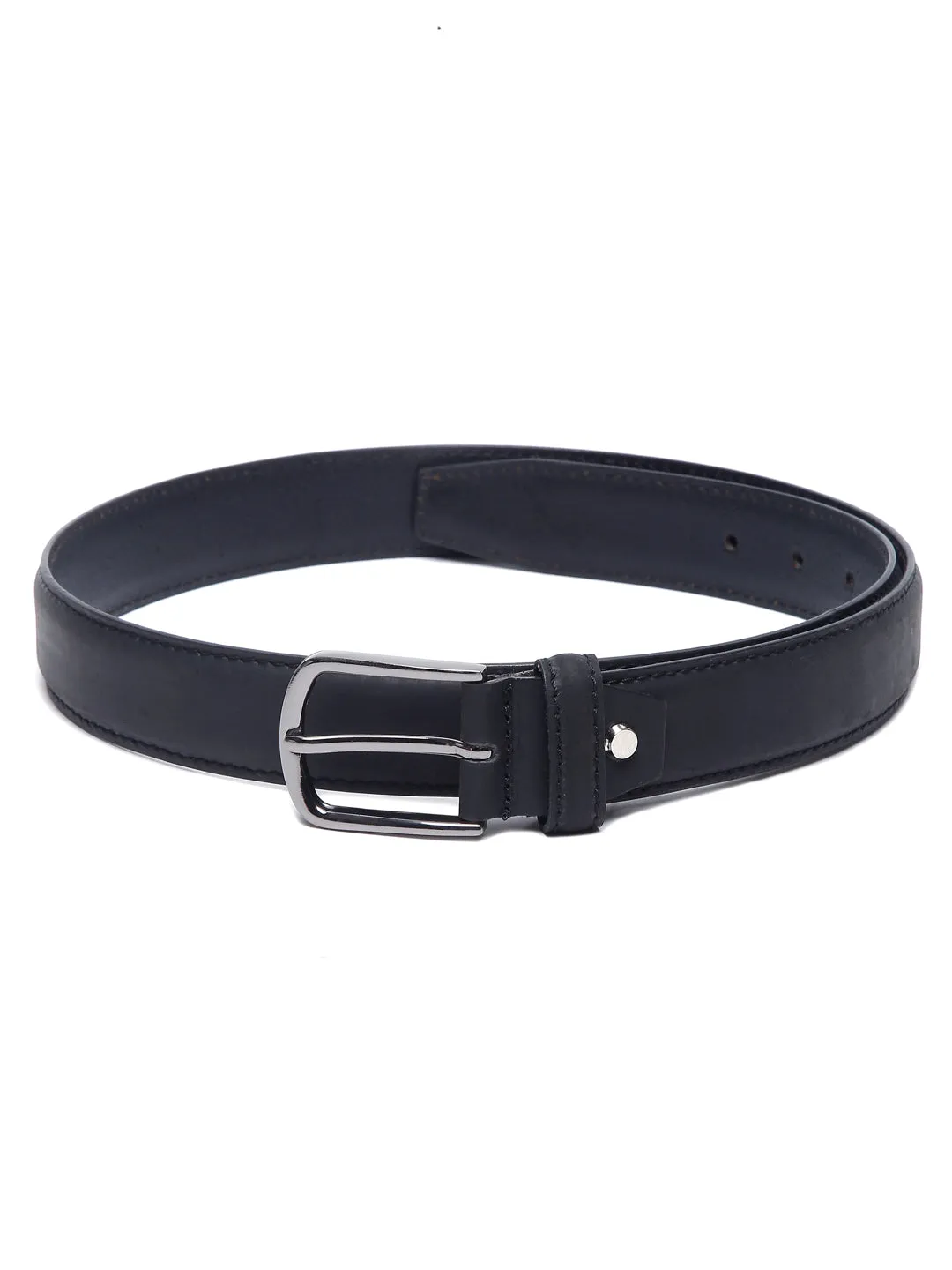 Men's Black Italian Leather Belt Handcrafted With Chrome Buckle