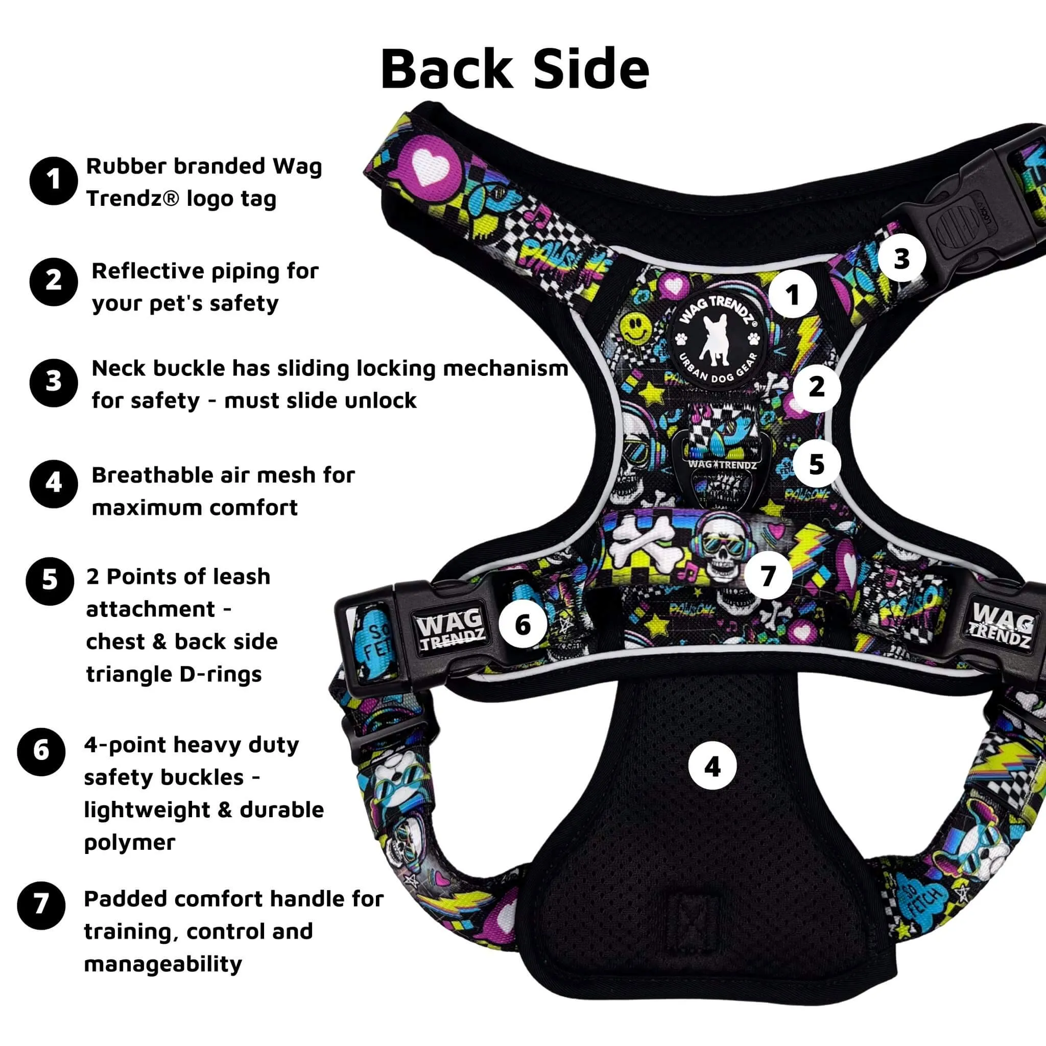 No Pull Dog Harness With Handle | Skull Society