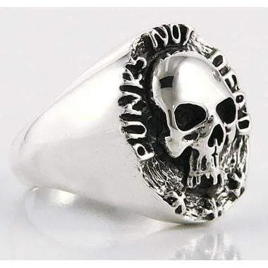 Punk Not Dead Skull Ring
