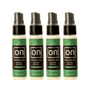 Sensuva Pack Of 4 On Spearmint Arousal Gel 1 oz. Bottle Plus Vl8Td On Arousal Oil And Gel 8-Piece Tester Display
