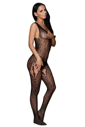 Sexy Abstract Pattern Scoop Back Bodystockings