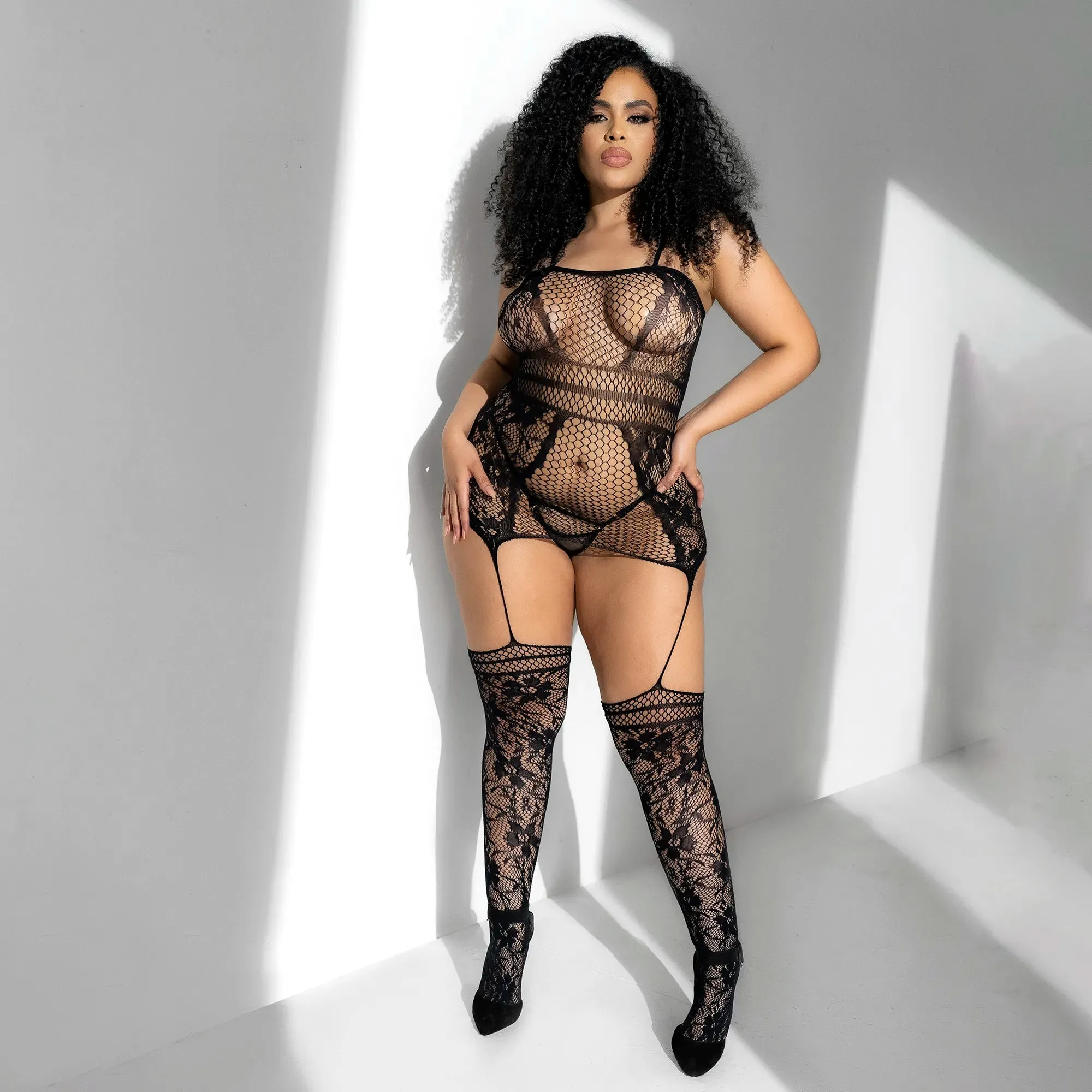 Sexy Sheer Fishnet Lace Bodystockings Mapale Eleganza