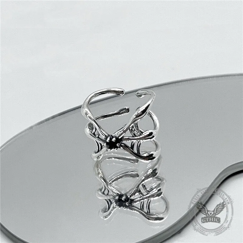 Simple Spider Web Sterling Silver Open Ring