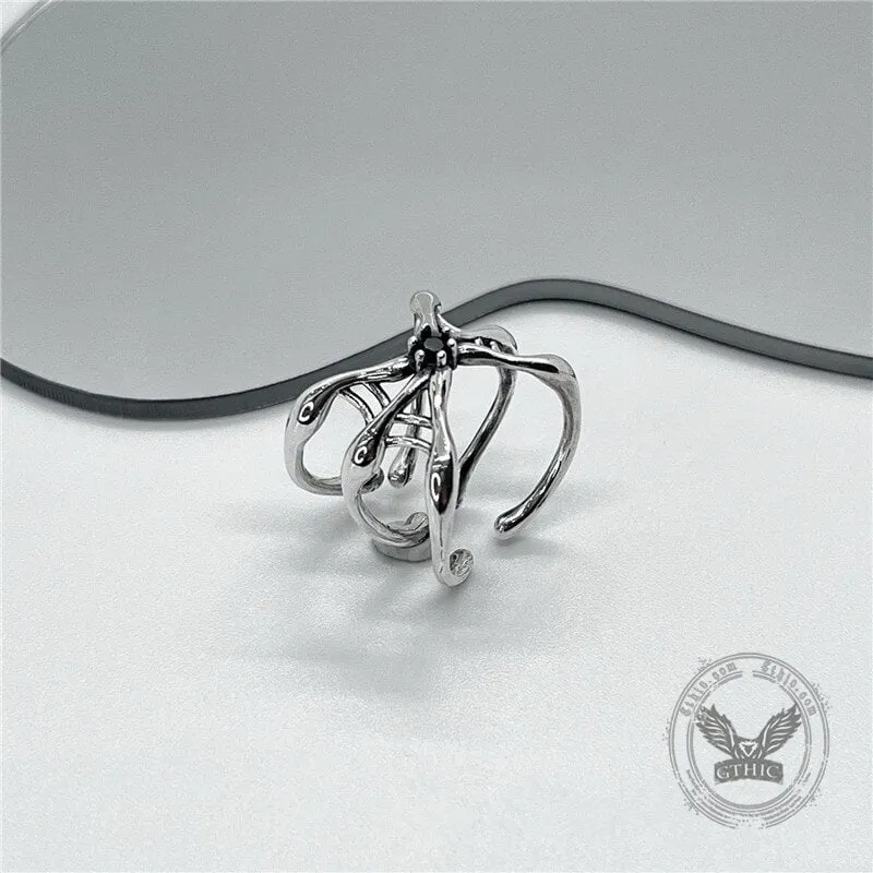 Simple Spider Web Sterling Silver Open Ring