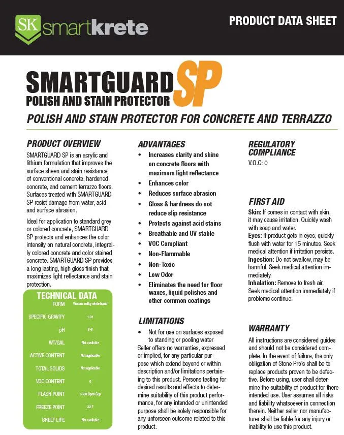 SmartGuard SP  Stain Protector & Glossy Sealer 5gal