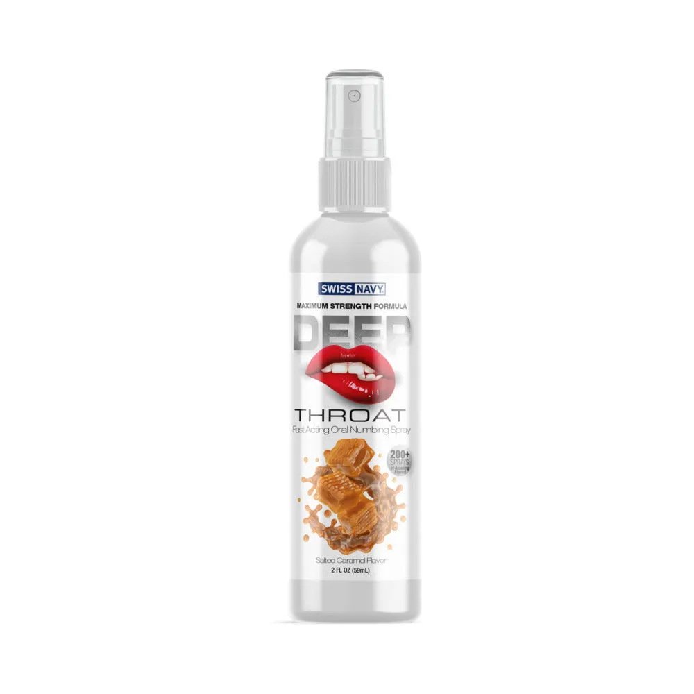 Swiss Navy Deep Throat Oral Numbing Spray Salted Caramel 2 oz. Display Box