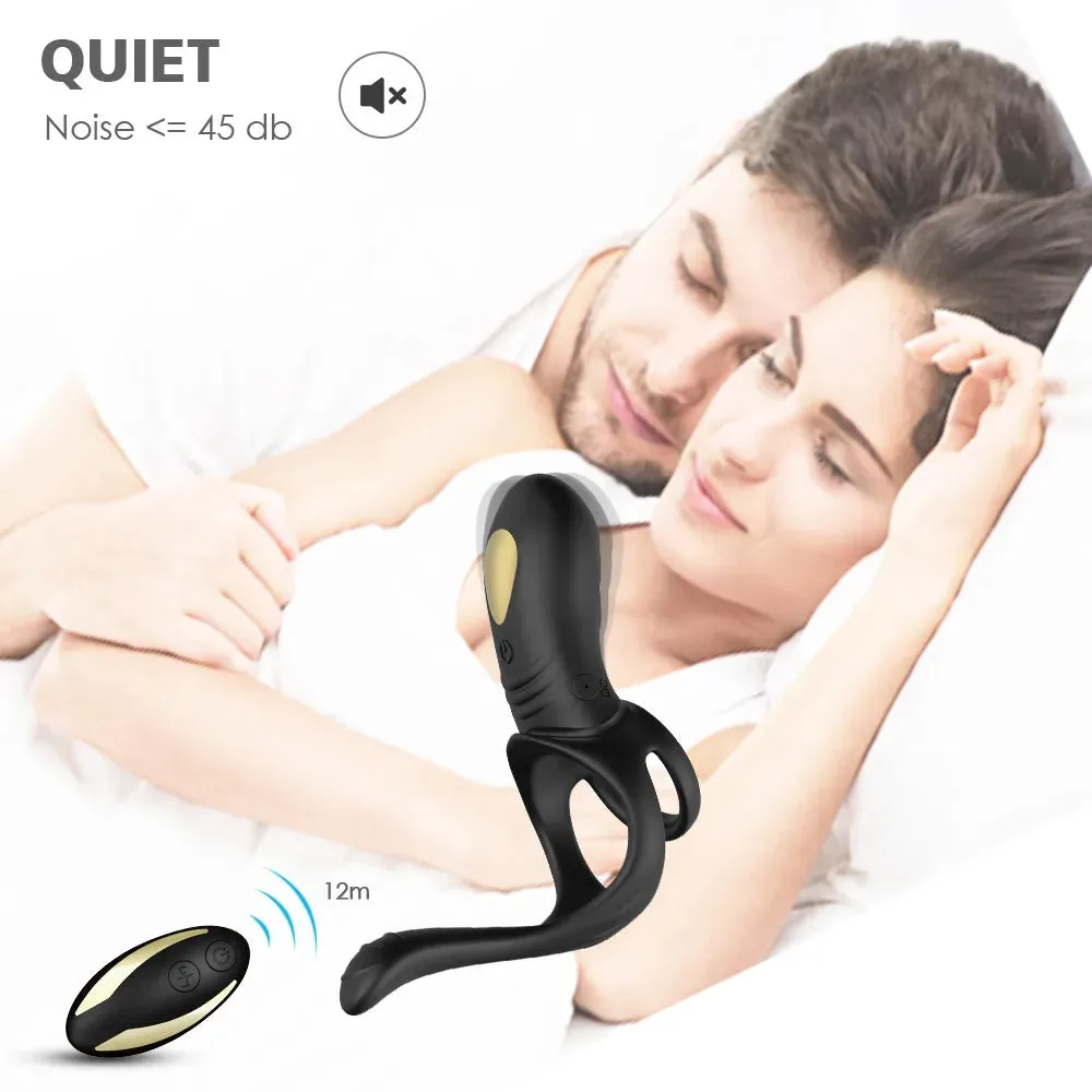 Vibrating Penis Ring with Clitoral and G-Spot Stimulation for Couples