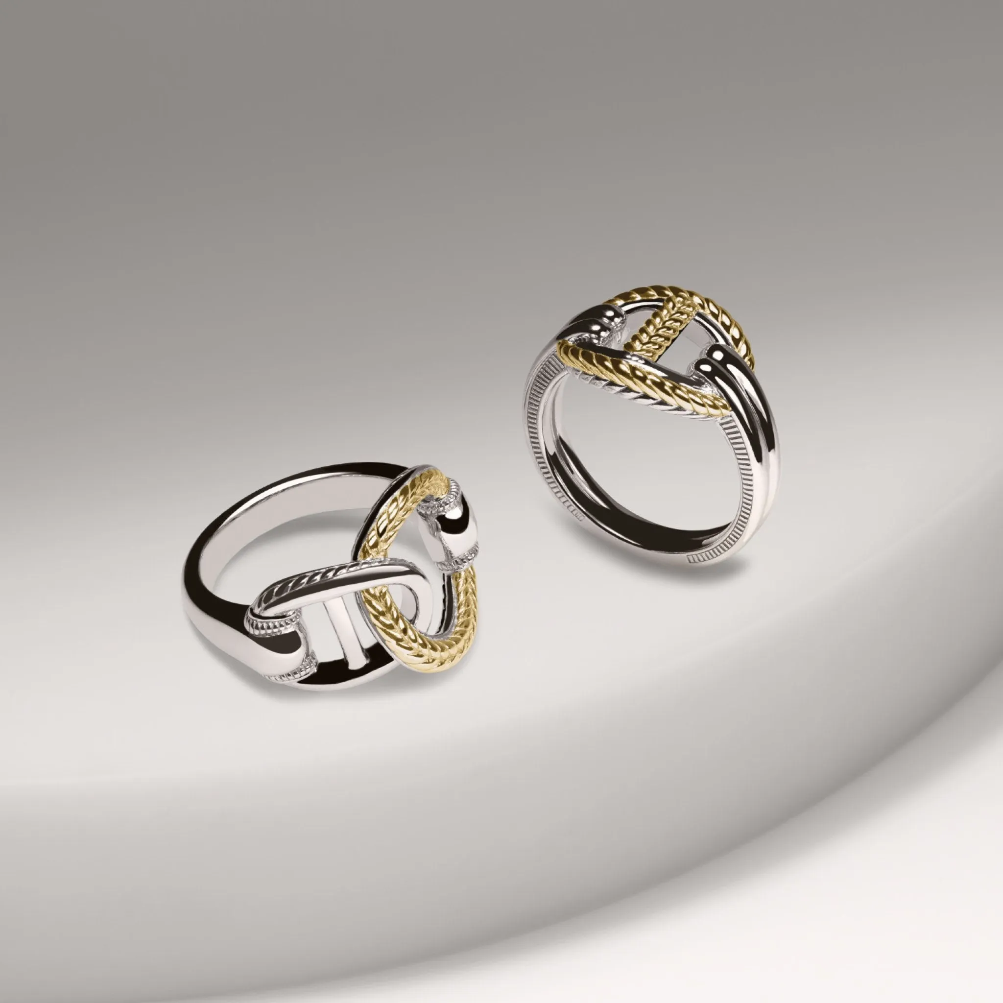 Vienna Single Link Ring with 18K Gold
