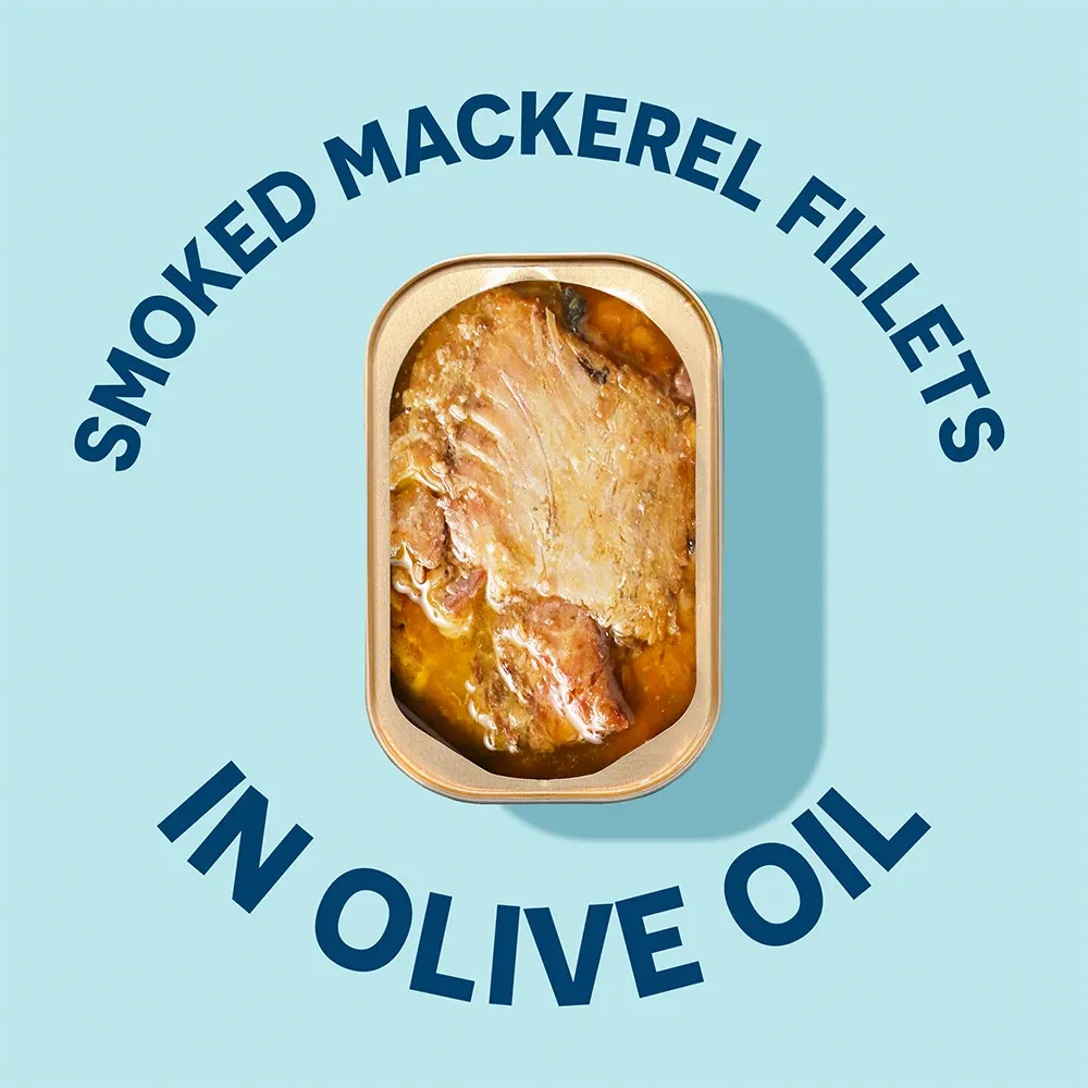 Wild Smoked Mackerel Fillets in Extra Virgin Olive Oil
