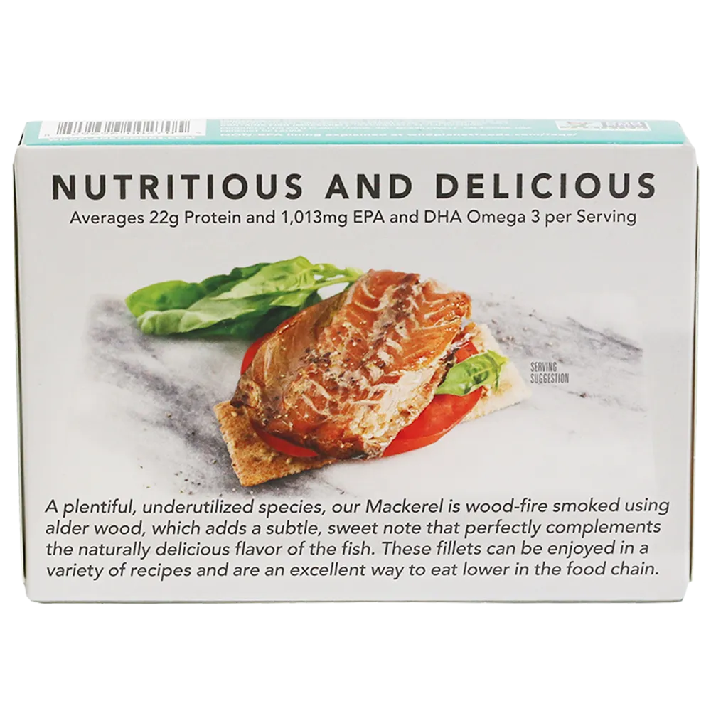 Wild Smoked Mackerel Fillets in Extra Virgin Olive Oil