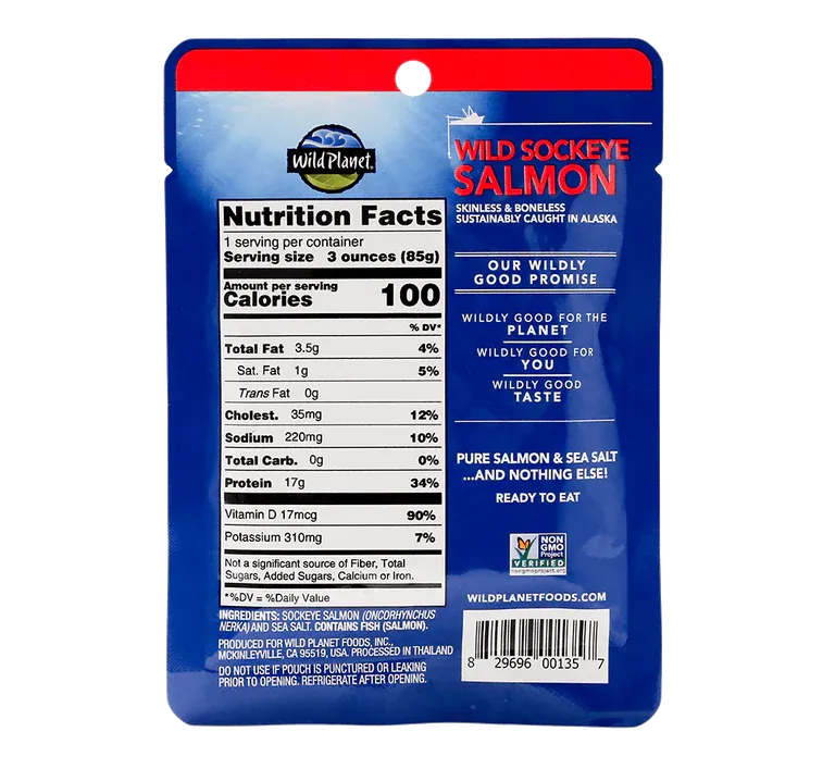 Wild Sockeye Salmon Single-Serve Pouch