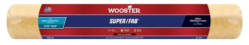 Wooster R239-18 Roller Cover, 3/8 in Thick Nap, 18 in L, Knit Fabric Cover, Golden Yellow :EA: QUANTITY: 1